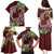 Polynesia Family Matching Puletasi and Hawaiian Shirt Sharks Duo Tropical Oxblood