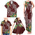 Polynesia Family Matching Tank Maxi Dress and Hawaiian Shirt Sharks Duo Tropical Oxblood