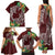 Polynesia Family Matching Tank Maxi Dress and Hawaiian Shirt Sharks Duo Tropical Oxblood