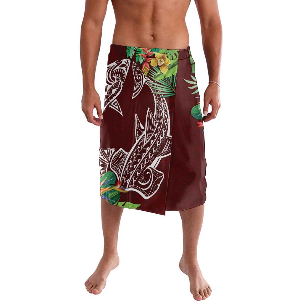 Polynesia Lavalava Sharks Duo Tropical Oxblood LT7 Oxblood - Polynesian Pride