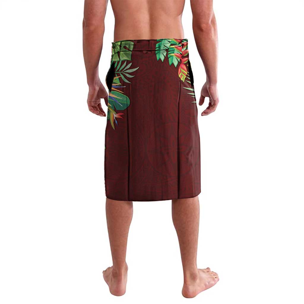 Polynesia Lavalava Sharks Duo Tropical Oxblood LT7 - Polynesian Pride