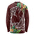 Polynesia Long Sleeve Shirt Sharks Duo Tropical Oxblood