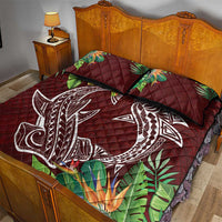 Polynesia Quilt Bed Set Sharks Duo Tropical Oxblood LT7 - Polynesian Pride