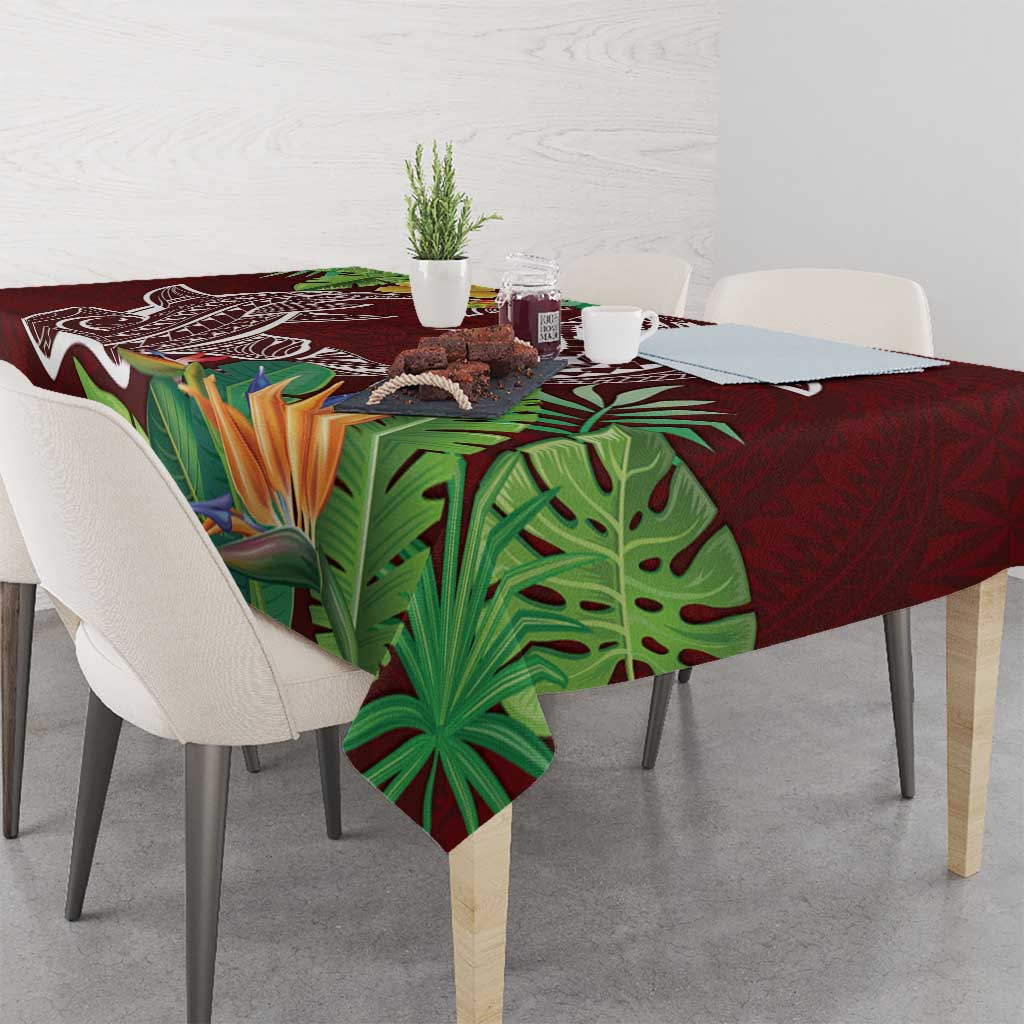 Polynesia Tablecloth Sharks Duo Tropical Oxblood LT7 - Polynesian Pride