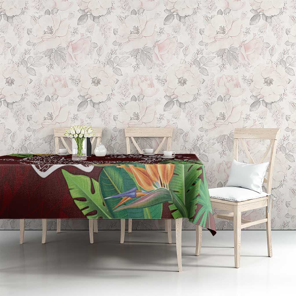 Polynesia Tablecloth Sharks Duo Tropical Oxblood LT7 - Polynesian Pride