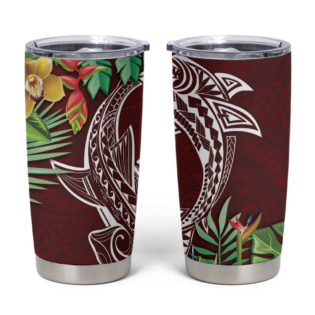 Polynesia Tumbler Cup Sharks Duo Tropical Oxblood LT7 Oxblood - Polynesian Pride