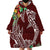 Polynesia Wearable Blanket Hoodie Sharks Duo Tropical Oxblood