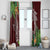 Polynesia Window Curtain Sharks Duo Tropical Oxblood