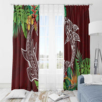 Polynesia Window Curtain Sharks Duo Tropical Oxblood LT7 - Polynesian Pride