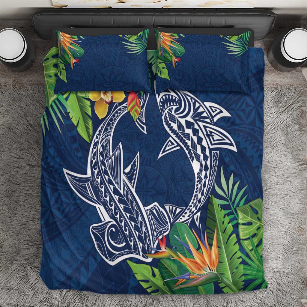 Polynesia Bedding Set Sharks Duo Tropical Navy