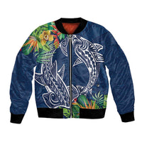 Polynesia Bomber Jacket Sharks Duo Tropical Navy