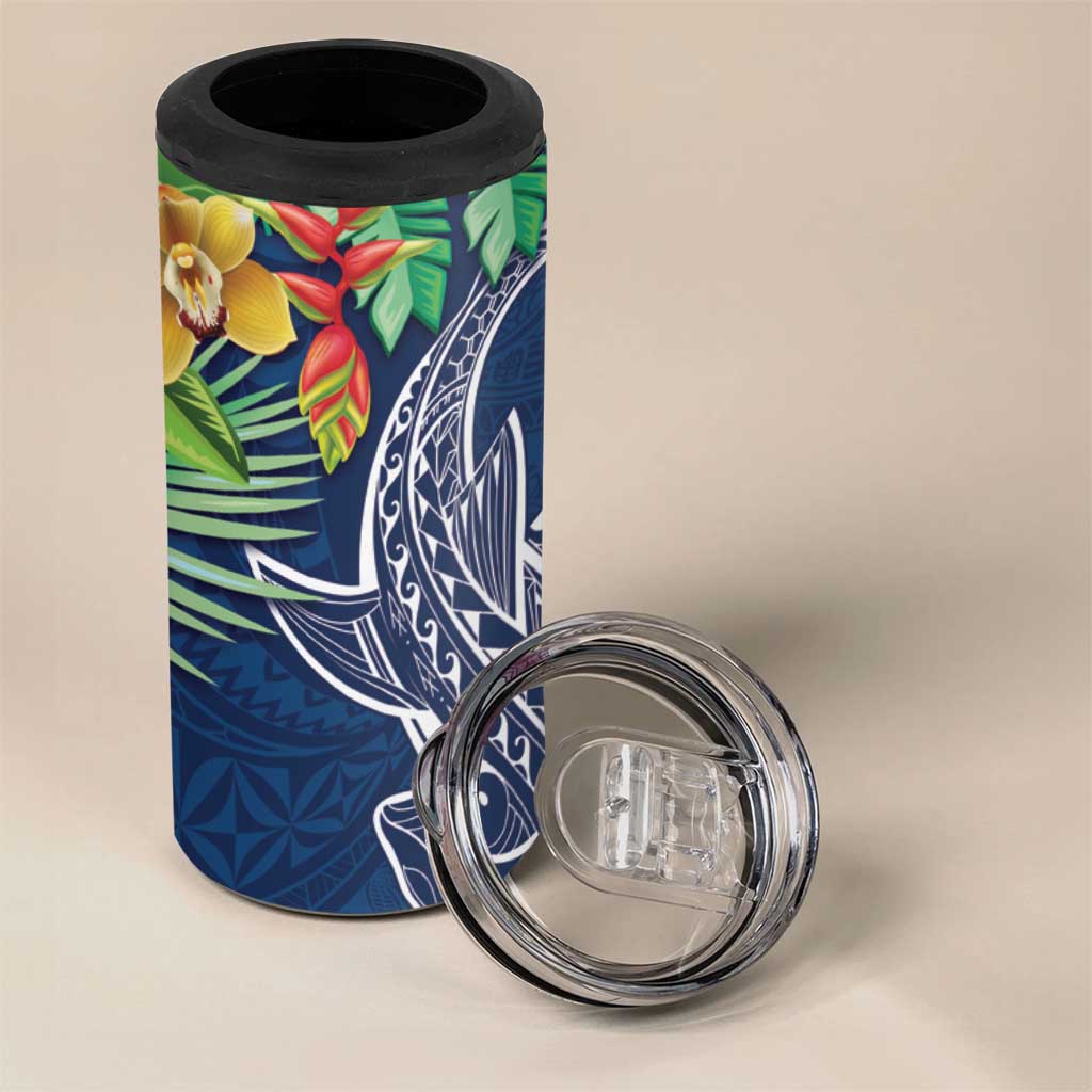 Polynesia 4 in 1 Can Cooler Tumbler Sharks Duo Tropical Navy LT7 - Polynesian Pride