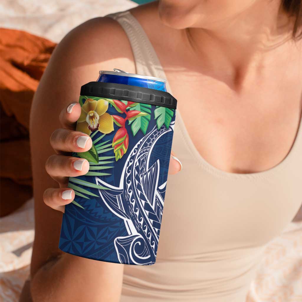 Polynesia 4 in 1 Can Cooler Tumbler Sharks Duo Tropical Navy LT7 - Polynesian Pride