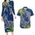 Polynesia Couples Matching Long Sleeve Bodycon Dress and Hawaiian Shirt Sharks Duo Tropical Navy