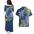 Polynesia Couples Matching Puletasi and Hawaiian Shirt Sharks Duo Tropical Navy