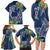 Polynesia Family Matching Long Sleeve Bodycon Dress and Hawaiian Shirt Sharks Duo Tropical Navy