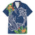 Polynesia Family Matching Long Sleeve Bodycon Dress and Hawaiian Shirt Sharks Duo Tropical Navy