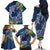 Polynesia Family Matching Off The Shoulder Long Sleeve Dress and Hawaiian Shirt Sharks Duo Tropical Navy