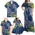 Polynesia Family Matching Off Shoulder Maxi Dress and Hawaiian Shirt Sharks Duo Tropical Navy