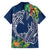 Polynesia Family Matching Off Shoulder Maxi Dress and Hawaiian Shirt Sharks Duo Tropical Navy