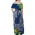 Polynesia Family Matching Off Shoulder Maxi Dress and Hawaiian Shirt Sharks Duo Tropical Navy