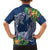 Polynesia Family Matching Off Shoulder Short Dress and Hawaiian Shirt Sharks Duo Tropical Navy