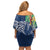 Polynesia Family Matching Off Shoulder Short Dress and Hawaiian Shirt Sharks Duo Tropical Navy