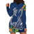 Polynesia Hoodie Dress Sharks Duo Tropical Navy