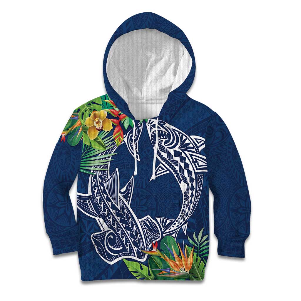 Polynesia Kid Hoodie Sharks Duo Tropical Navy