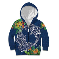 Polynesia Kid Hoodie Sharks Duo Tropical Navy