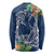 Polynesia Long Sleeve Shirt Sharks Duo Tropical Navy