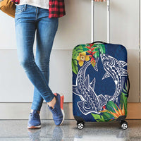 Polynesia Luggage Cover Sharks Duo Tropical Navy