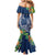 Polynesia Mermaid Dress Sharks Duo Tropical Navy