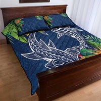 Polynesia Quilt Bed Set Sharks Duo Tropical Navy LT7 - Polynesian Pride