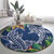 Polynesia Round Carpet Sharks Duo Tropical Navy