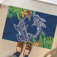Polynesia Rubber Doormat Sharks Duo Tropical Navy LT7 - Polynesian Pride