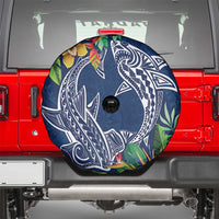 Polynesia Spare Tire Cover Sharks Duo Tropical Navy LT7 - Polynesian Pride