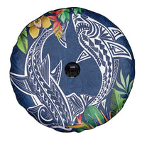 Polynesia Spare Tire Cover Sharks Duo Tropical Navy LT7 - Polynesian Pride