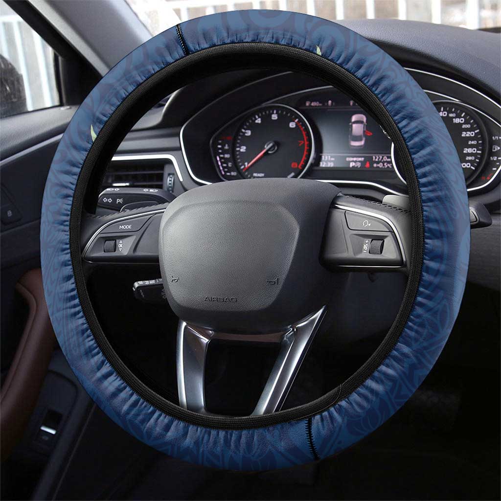 Polynesia Steering Wheel Cover Sharks Duo Tropical Navy LT7 - Polynesian Pride