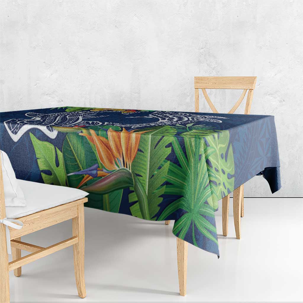 Polynesia Tablecloth Sharks Duo Tropical Navy LT7 - Polynesian Pride