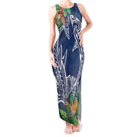 Polynesia Tank Maxi Dress Sharks Duo Tropical Navy LT7 Women Navy - Polynesian Pride
