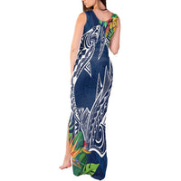 Polynesia Tank Maxi Dress Sharks Duo Tropical Navy LT7 - Polynesian Pride