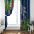 Polynesia Window Curtain Sharks Duo Tropical Navy