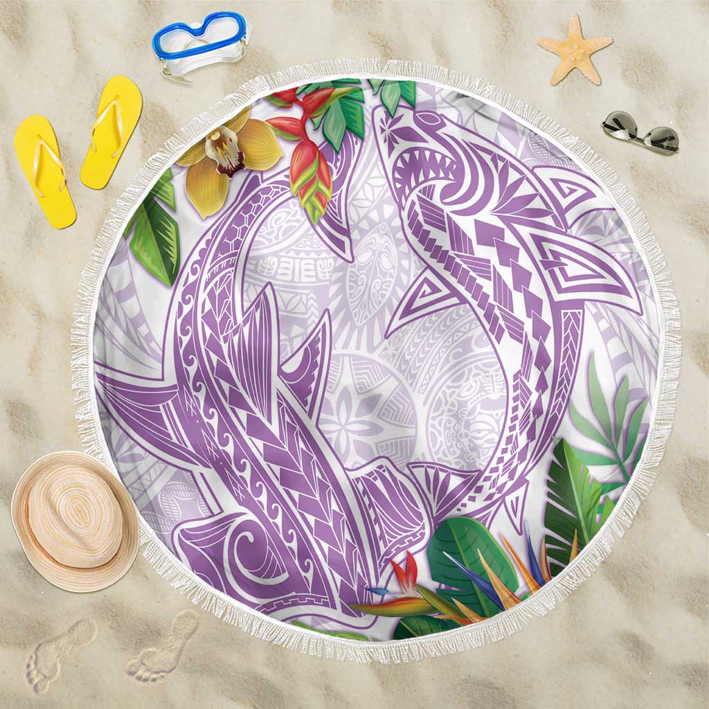 Polynesia Beach Blanket Sharks Duo Tropical Lavender