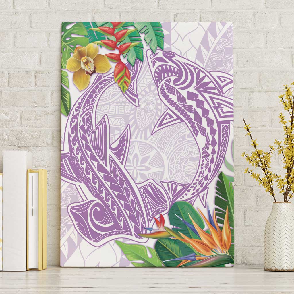 Polynesia Canvas Wall Art Sharks Duo Tropical Lavender LT7 Without Frame Lavender - Polynesian Pride