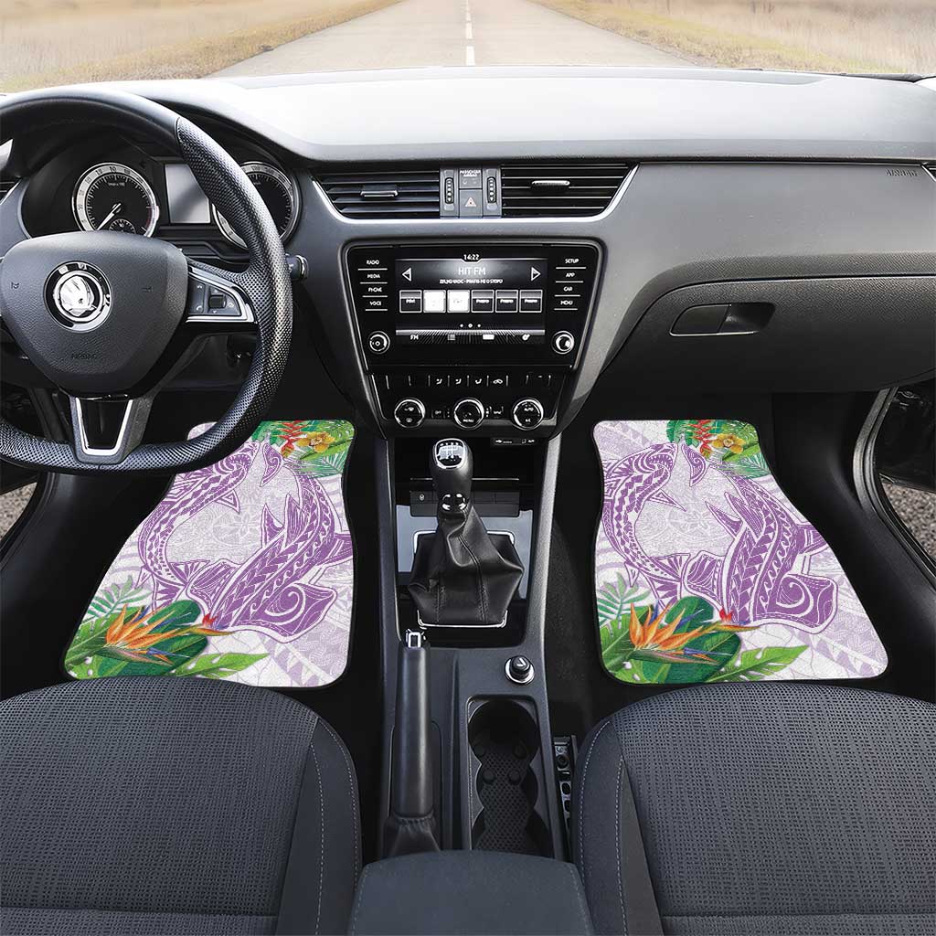 Polynesia Car Mats Sharks Duo Tropical Lavender LT7 Set 2pcs - Front Lavender - Polynesian Pride