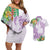 Polynesia Couples Matching Off Shoulder Short Dress and Hawaiian Shirt Sharks Duo Tropical Lavender