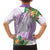 Polynesia Family Matching Long Sleeve Bodycon Dress and Hawaiian Shirt Sharks Duo Tropical Lavender