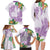 Polynesia Family Matching Long Sleeve Bodycon Dress and Hawaiian Shirt Sharks Duo Tropical Lavender