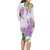 Polynesia Family Matching Long Sleeve Bodycon Dress and Hawaiian Shirt Sharks Duo Tropical Lavender